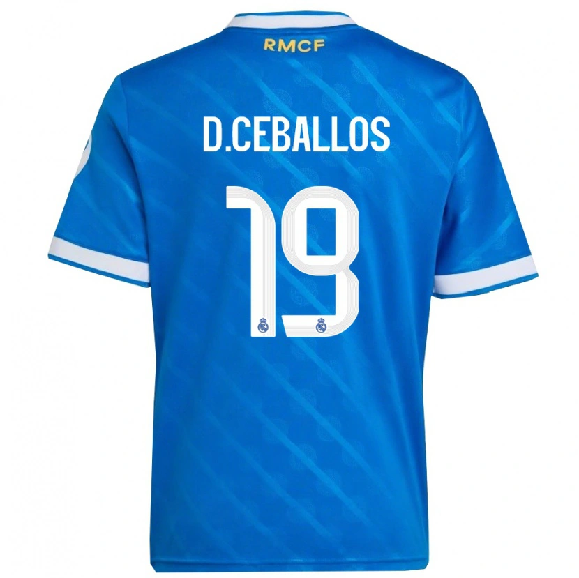 Danxen Niño Camiseta Dani Ceballos #19 Azul Blanco Equipación Tercera 2025/26 La Camisa México