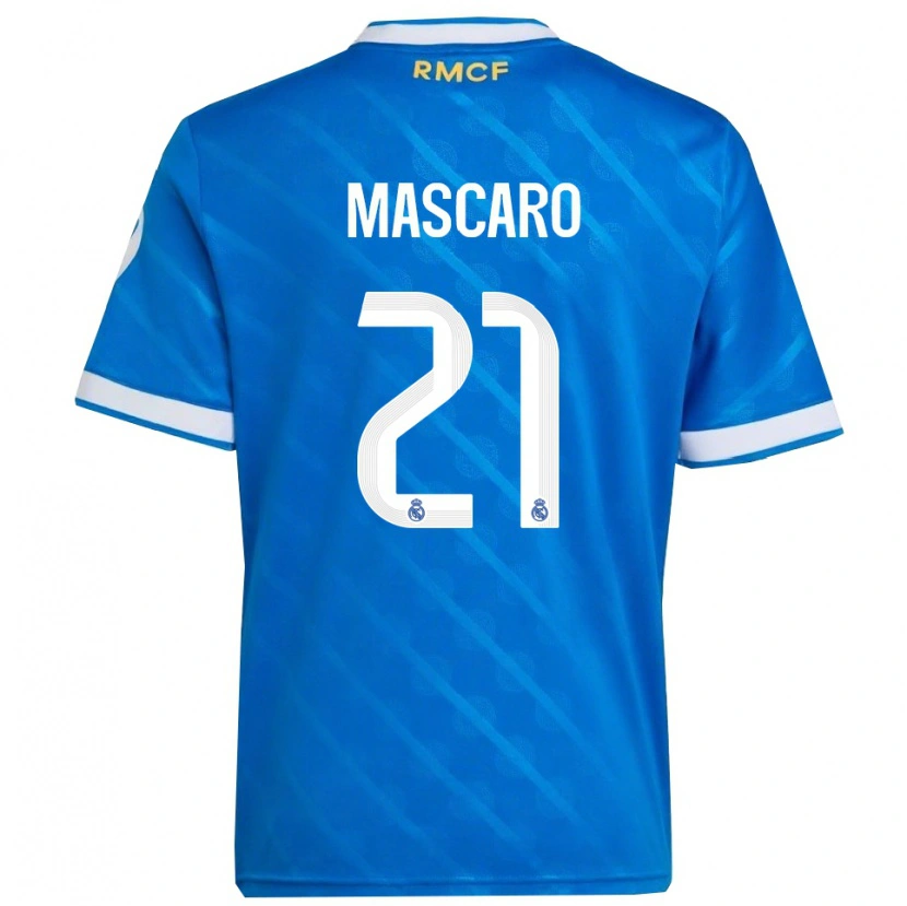 Danxen Niño Camiseta Joan Mascaró #21 Azul Blanco Equipación Tercera 2025/26 La Camisa México