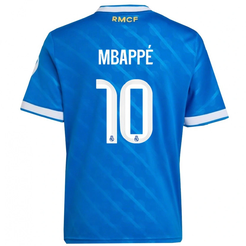 Danxen Niño Camiseta Kylian Mbappé #10 Azul Blanco Equipación Tercera 2025/26 La Camisa México
