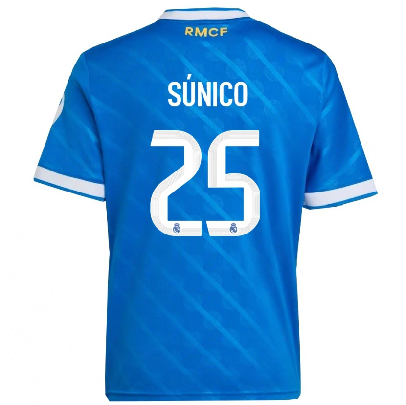 Danxen Niño Camiseta Guille Súnico #25 Azul Blanco Equipación Tercera 2025/26 La Camisa México