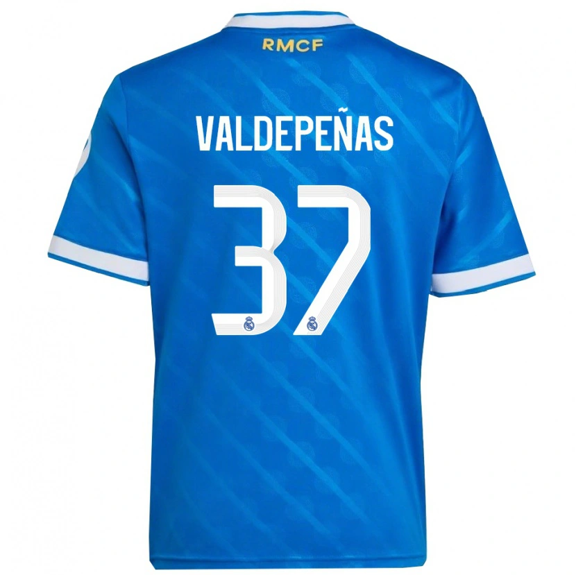 Danxen Niño Camiseta Víctor Valdepeñas #37 Azul Blanco Equipación Tercera 2025/26 La Camisa México