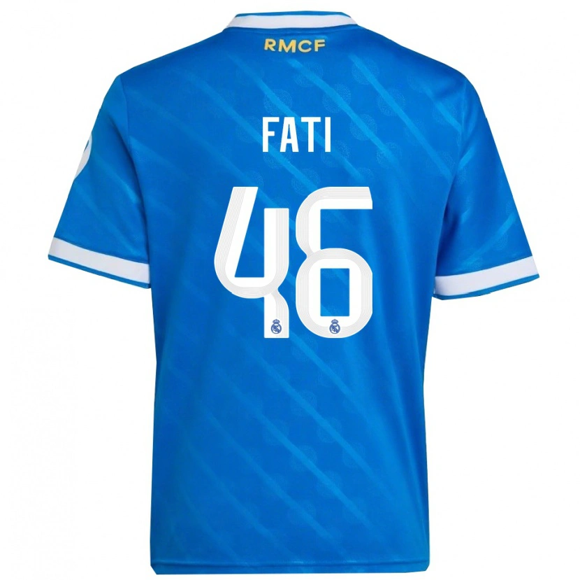 Danxen Niño Camiseta Lamini Fati #46 Azul Blanco Equipación Tercera 2025/26 La Camisa México