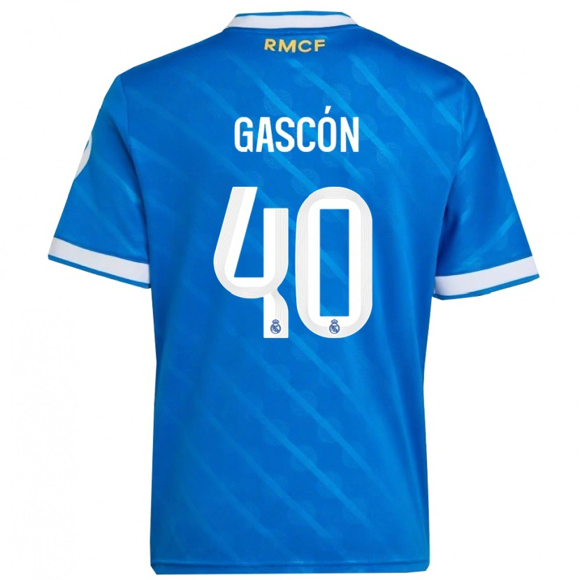 Danxen Niño Camiseta Ignacio Gascón #40 Azul Blanco Equipación Tercera 2025/26 La Camisa México