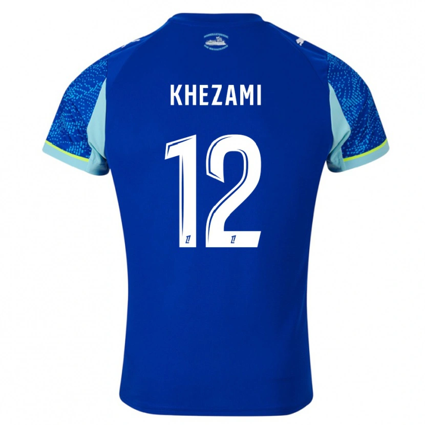 Danxen Niño Camiseta Roselène Khezami #12 Celeste Blanco Equipación Tercera 2025/26 La Camisa México