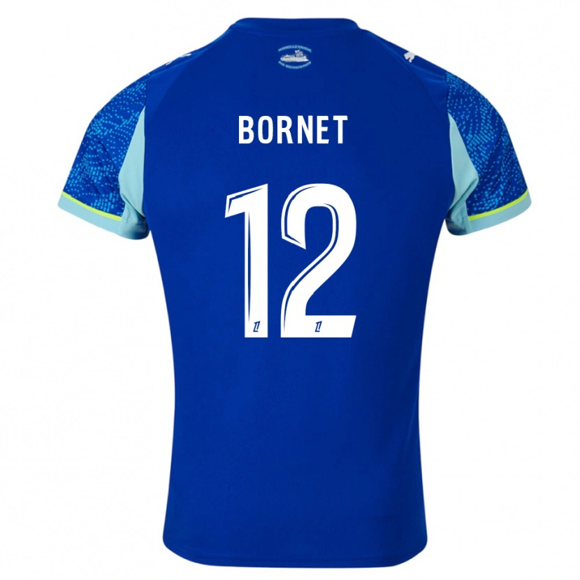 Danxen Niño Camiseta Camille Bornet #12 Celeste Blanco Equipación Tercera 2025/26 La Camisa México