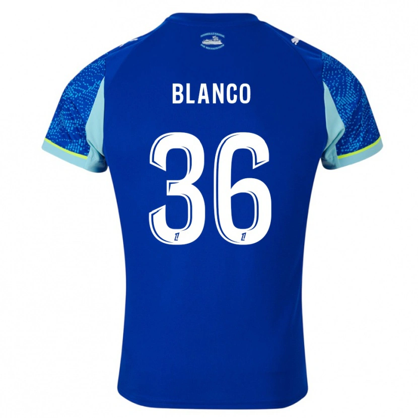 Danxen Niño Camiseta Rubén Blanco #36 Celeste Blanco Equipación Tercera 2025/26 La Camisa México
