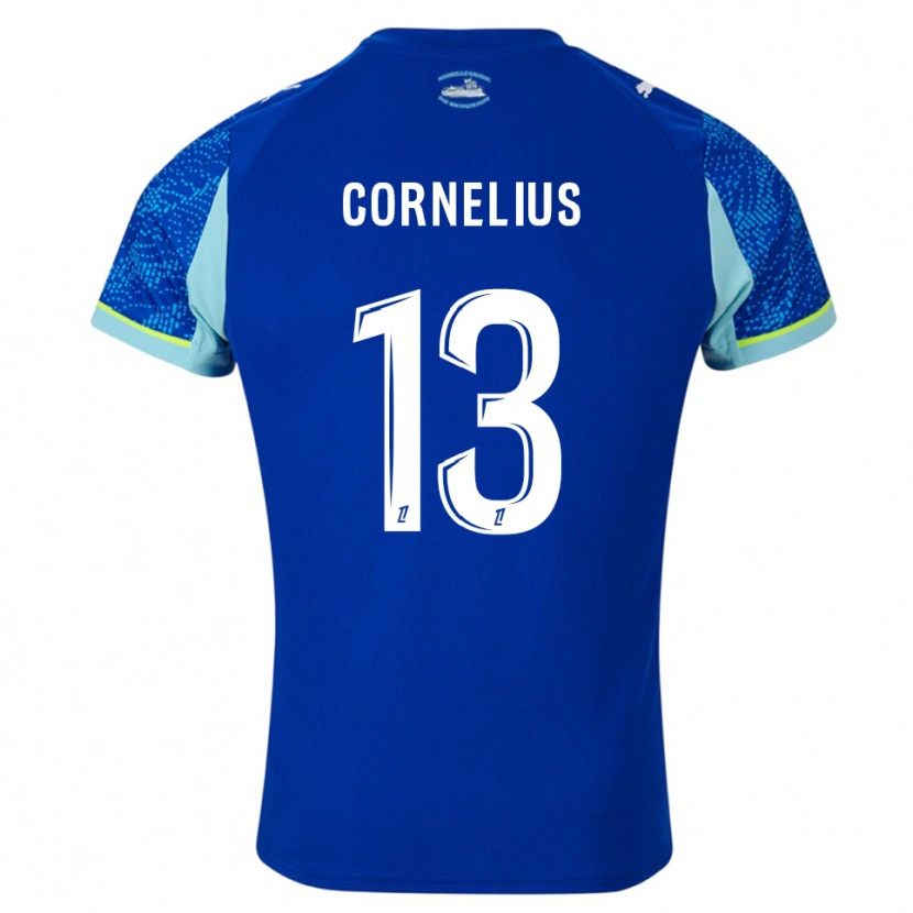Danxen Niño Camiseta Derek Cornelius #13 Celeste Blanco Equipación Tercera 2025/26 La Camisa México