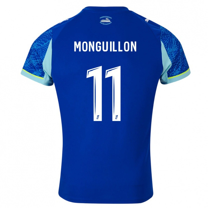 Danxen Niño Camiseta Coralie Monguillon #11 Celeste Blanco Equipación Tercera 2025/26 La Camisa México