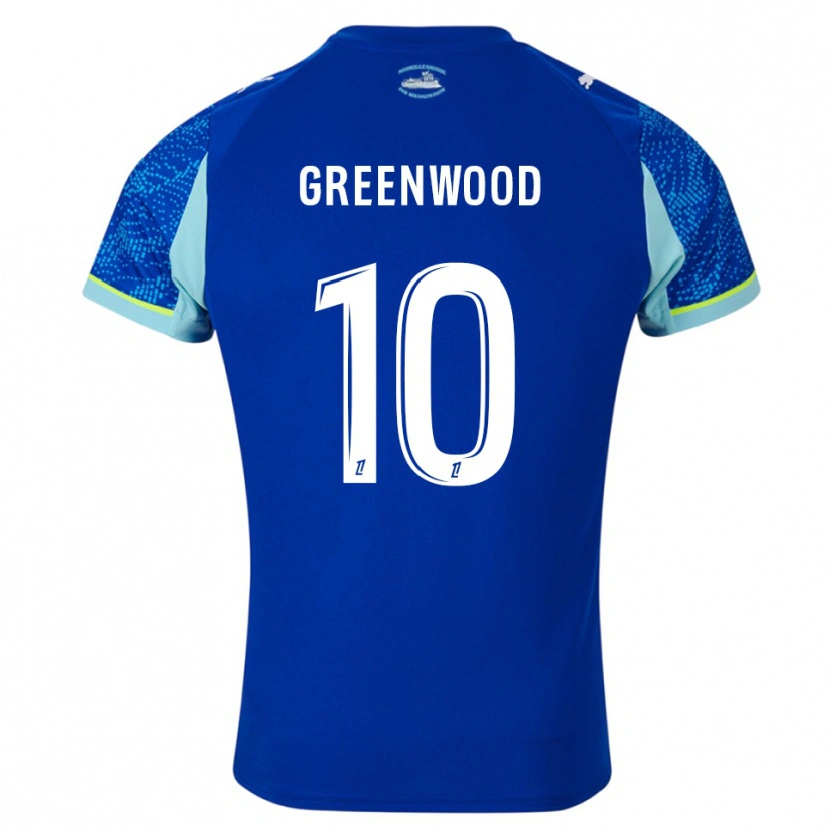 Danxen Niño Camiseta Mason Greenwood #10 Celeste Blanco Equipación Tercera 2025/26 La Camisa México