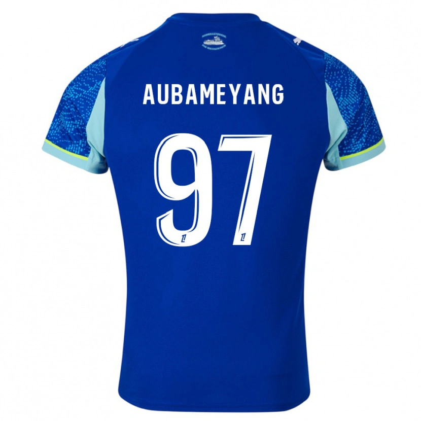 Danxen Niño Camiseta Pierre-Emerick Aubameyang #97 Celeste Blanco Equipación Tercera 2025/26 La Camisa México
