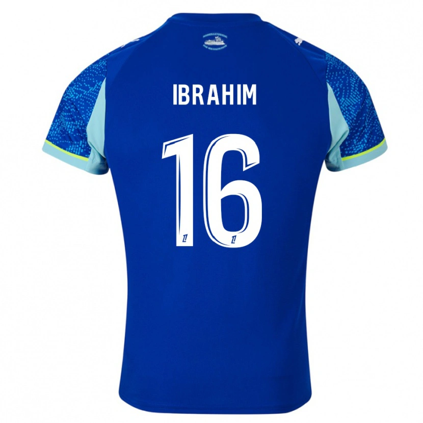 Danxen Niño Camiseta Ayman Ibrahim #16 Celeste Blanco Equipación Tercera 2025/26 La Camisa México