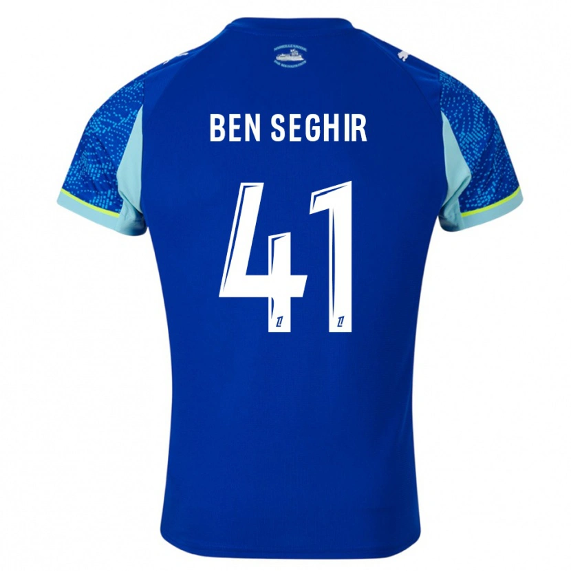 Danxen Niño Camiseta Salim Ben Seghir #41 Celeste Blanco Equipación Tercera 2025/26 La Camisa México