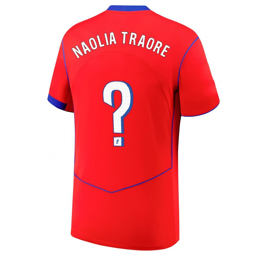 Danxen Niño Camiseta Naolia Traore #0 Rojo Azul Blanco Equipación Tercera 2025/26 La Camisa México