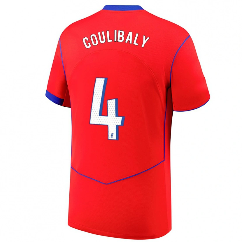 Danxen Niño Camiseta Samba Coulibaly #4 Rojo Azul Blanco Equipación Tercera 2025/26 La Camisa México