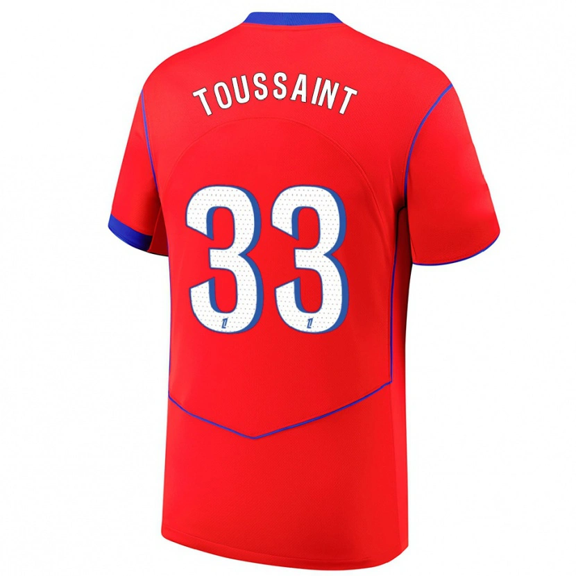 Danxen Niño Camiseta Océane Toussaint #33 Rojo Azul Blanco Equipación Tercera 2025/26 La Camisa México