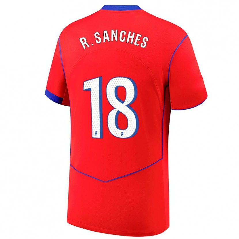 Danxen Niño Camiseta Renato Sanches #18 Rojo Azul Blanco Equipación Tercera 2025/26 La Camisa México