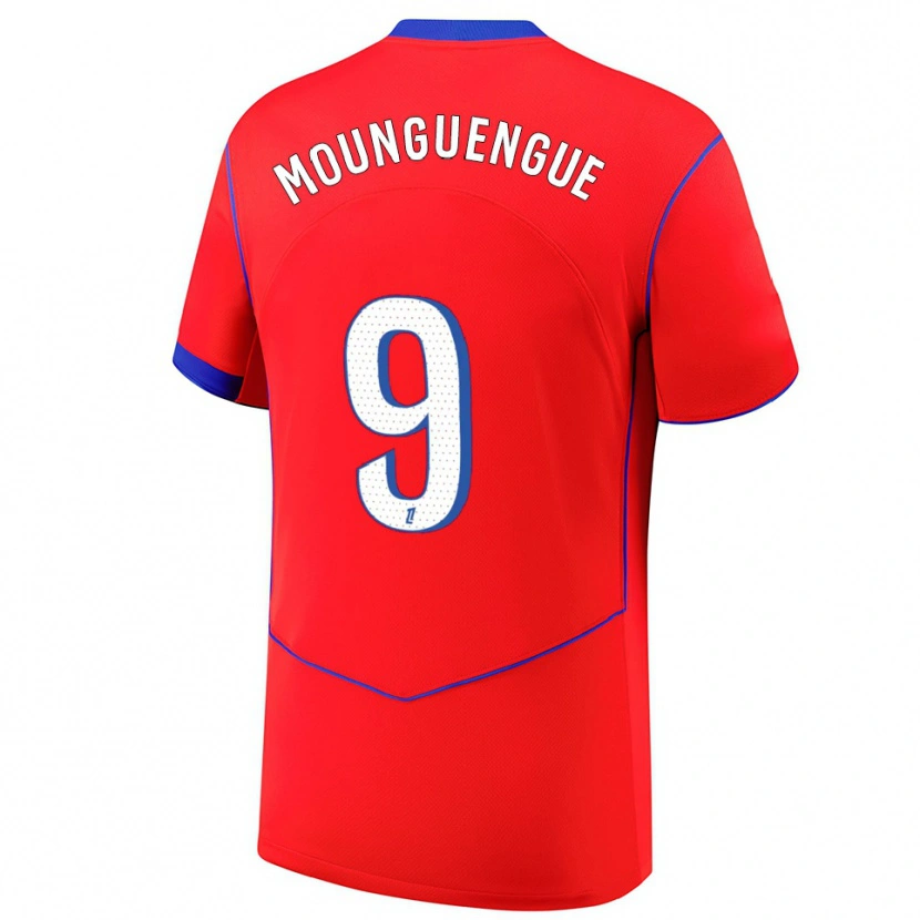 Danxen Niño Camiseta Pierre Mounguengue #9 Rojo Azul Blanco Equipación Tercera 2025/26 La Camisa México