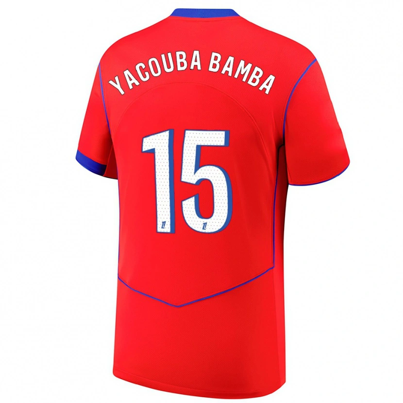 Danxen Niño Camiseta Ben Yacouba Bamba #15 Rojo Azul Blanco Equipación Tercera 2025/26 La Camisa México