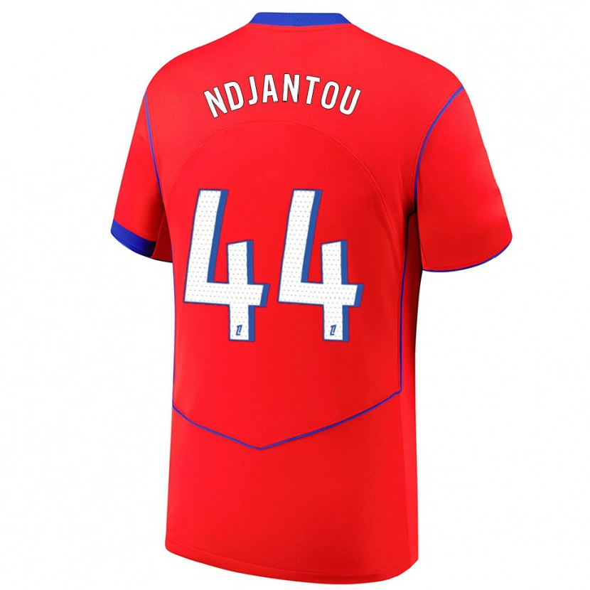 Danxen Niño Camiseta Quentin Ndjantou #44 Rojo Azul Blanco Equipación Tercera 2025/26 La Camisa México