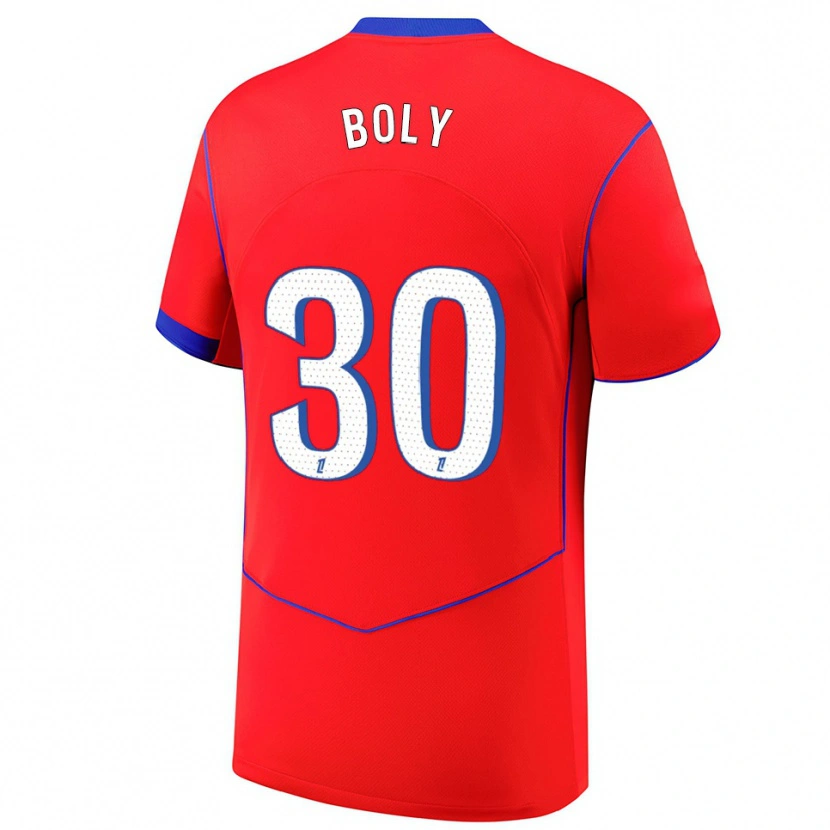 Danxen Niño Camiseta David Boly #30 Rojo Azul Blanco Equipación Tercera 2025/26 La Camisa México