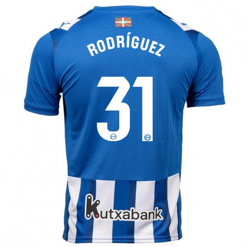 Danxen Hombre Camiseta Adrián Rodríguez #31 Azul Blanco 1ª Equipación 2025/26 La Camisa México