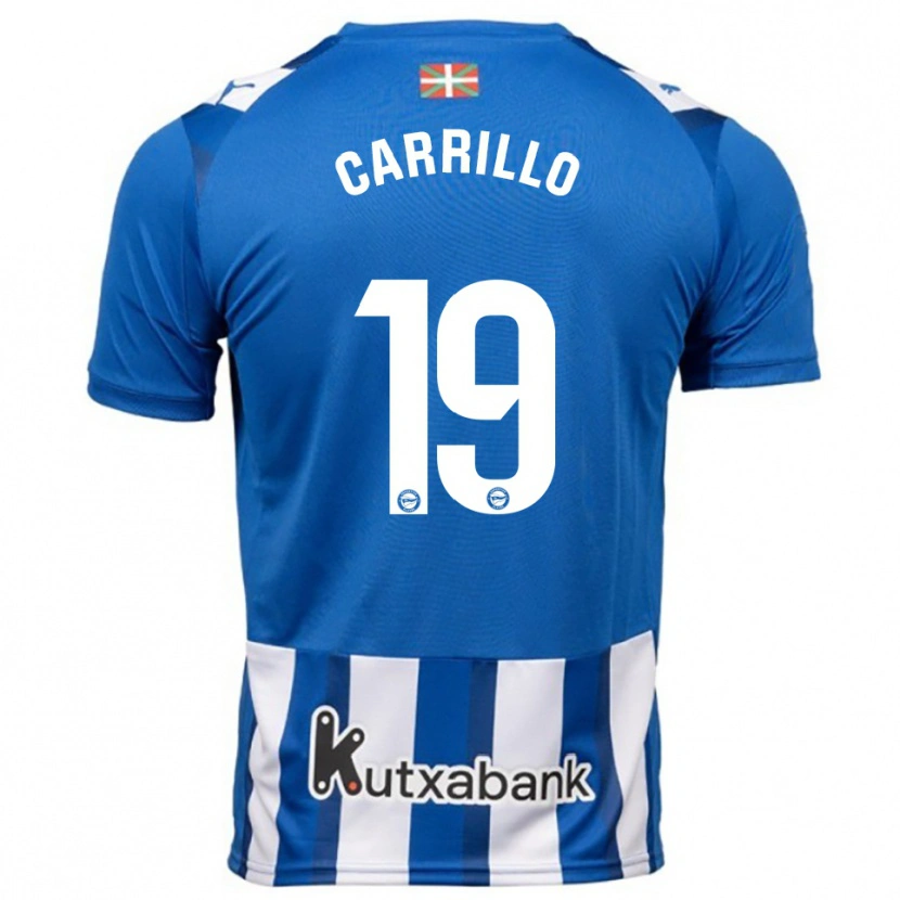 Danxen Hombre Camiseta Sara Carrillo #19 Azul Blanco 1ª Equipación 2025/26 La Camisa México