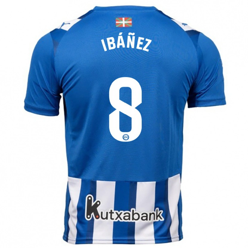 Danxen Hombre Camiseta Pablo Ibáñez #8 Azul Blanco 1ª Equipación 2025/26 La Camisa México