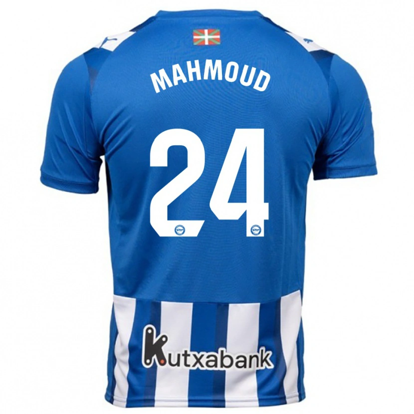 Danxen Hombre Camiseta Abdallahi Mahmoud #24 Azul Blanco 1ª Equipación 2025/26 La Camisa México