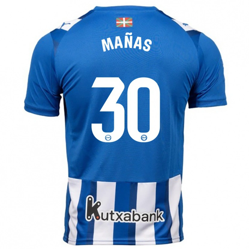 Danxen Hombre Camiseta Aitor Mañas #30 Azul Blanco 1ª Equipación 2025/26 La Camisa México