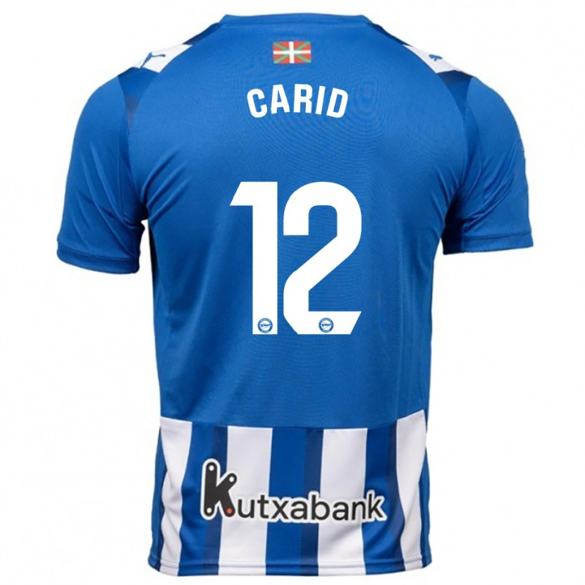 Danxen Hombre Camiseta Andrea Carid #12 Azul Blanco 1ª Equipación 2025/26 La Camisa México