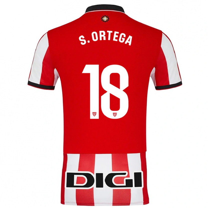 Danxen Hombre Camiseta Sara Ortega Ruiz #18 Rojo Blanco 1ª Equipación 2025/26 La Camisa México