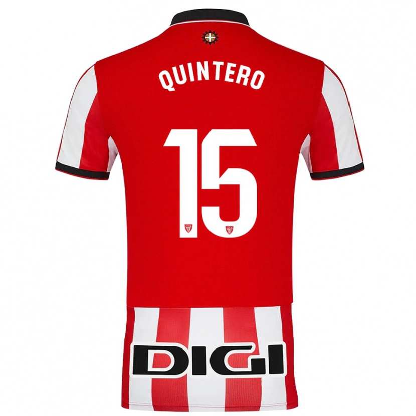 Danxen Hombre Camiseta Iker Quintero #15 Rojo Blanco 1ª Equipación 2025/26 La Camisa México