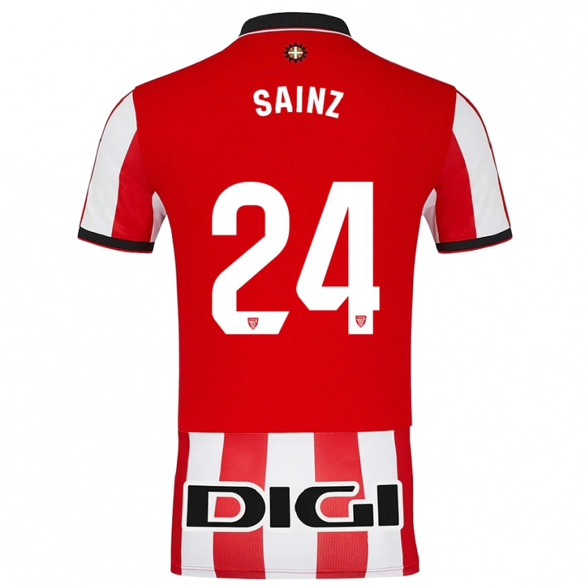 Danxen Hombre Camiseta Iñigo Sainz #24 Rojo Blanco 1ª Equipación 2025/26 La Camisa México