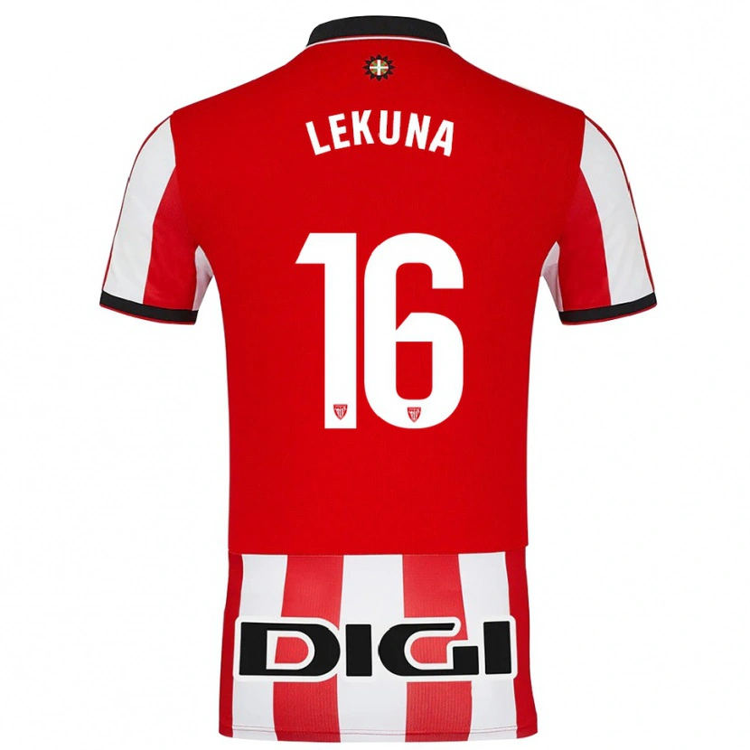 Danxen Hombre Camiseta Adrián Lekuna #16 Rojo Blanco 1ª Equipación 2025/26 La Camisa México