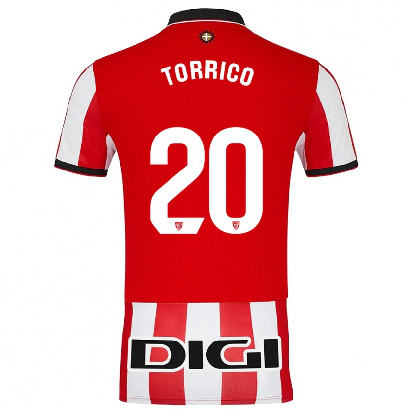 Danxen Hombre Camiseta Aitor Torrico #20 Rojo Blanco 1ª Equipación 2025/26 La Camisa México