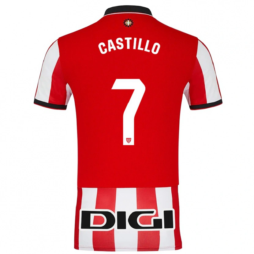 Danxen Hombre Camiseta Unai Castillo #7 Rojo Blanco 1ª Equipación 2025/26 La Camisa México