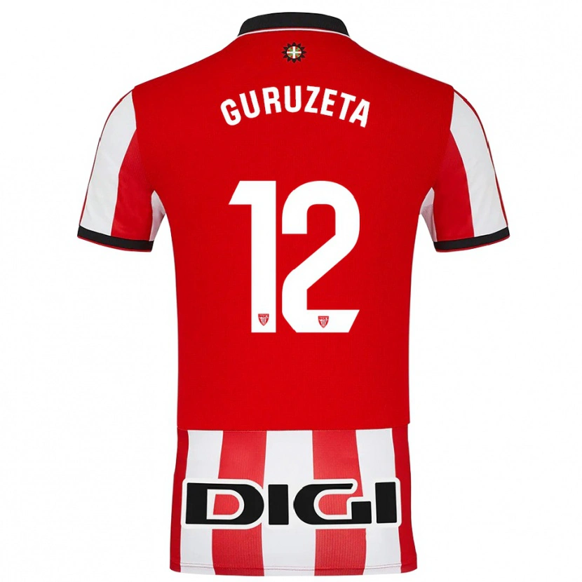 Danxen Hombre Camiseta Gorka Guruzeta #12 Rojo Blanco 1ª Equipación 2025/26 La Camisa México