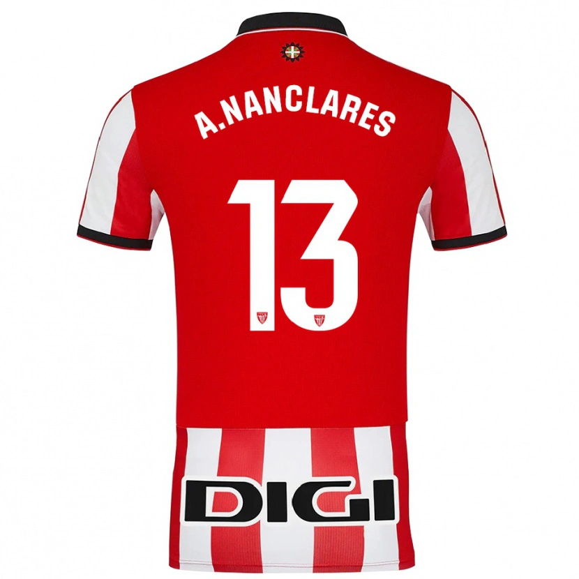 Danxen Hombre Camiseta Adriana Nanclares #13 Rojo Blanco 1ª Equipación 2025/26 La Camisa México