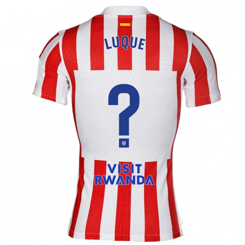 Danxen Hombre Camiseta Adrian Luque #0 Rojo Blanco 1ª Equipación 2025/26 La Camisa México