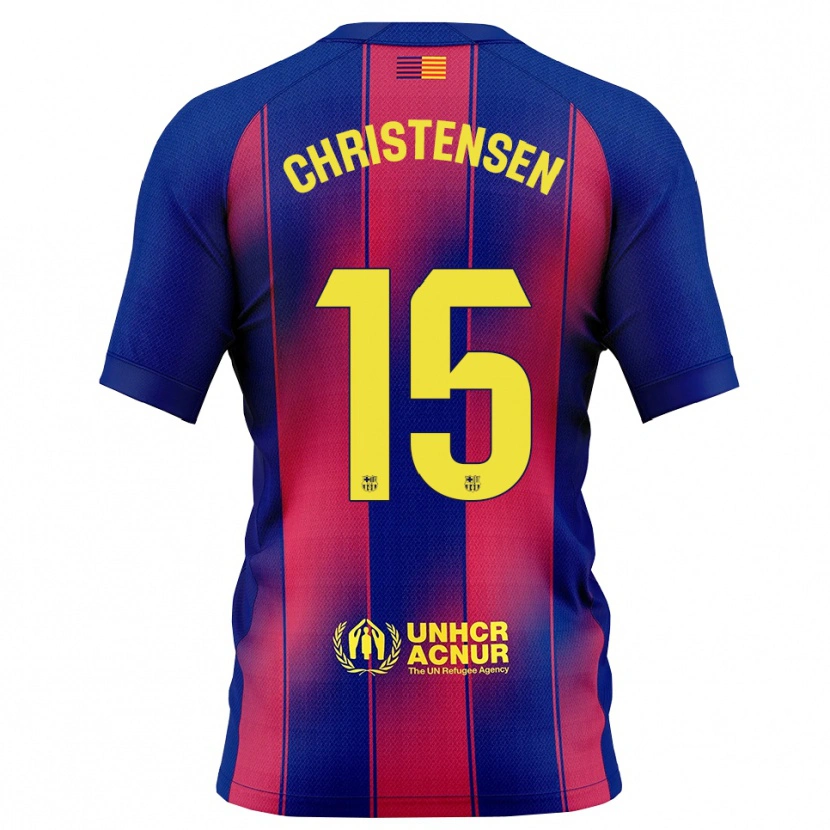 Danxen Hombre Camiseta Andreas Christensen #15 Azul Rojo 1ª Equipación 2025/26 La Camisa México