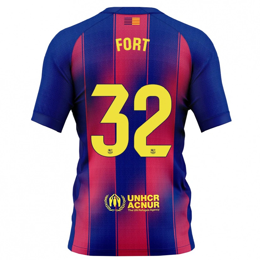 Danxen Hombre Camiseta Héctor Fort #32 Azul Rojo 1ª Equipación 2025/26 La Camisa México