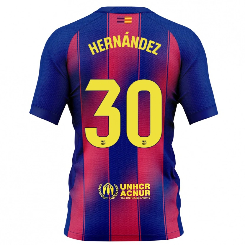Danxen Hombre Camiseta Juan Hernández #30 Azul Rojo 1ª Equipación 2025/26 La Camisa México
