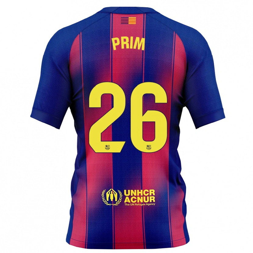 Danxen Hombre Camiseta Pau Prim #26 Azul Rojo 1ª Equipación 2025/26 La Camisa México