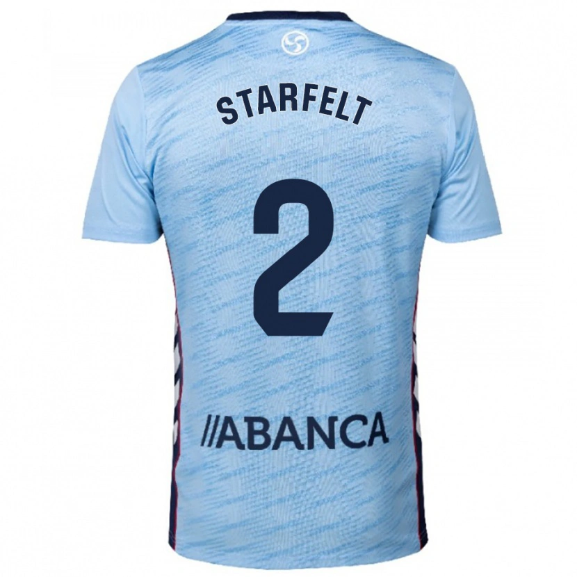 Danxen Hombre Camiseta Carl Starfelt #2 Celeste Rojo 1ª Equipación 2025/26 La Camisa México