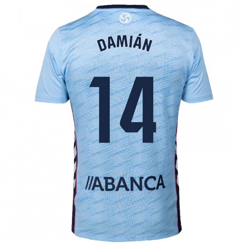 Danxen Hombre Camiseta Damián Rodríguez #14 Celeste Rojo 1ª Equipación 2025/26 La Camisa México