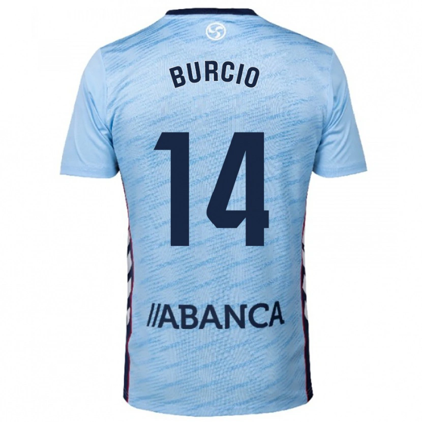 Danxen Hombre Camiseta Hugo Burcio #14 Celeste Rojo 1ª Equipación 2025/26 La Camisa México