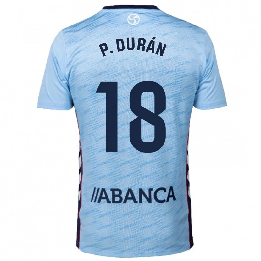 Danxen Hombre Camiseta Pablo Durán #18 Celeste Rojo 1ª Equipación 2025/26 La Camisa México