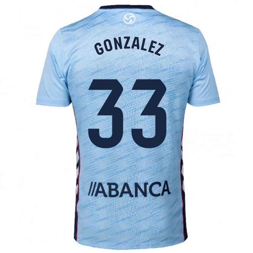 Danxen Hombre Camiseta Marcos González #33 Celeste Rojo 1ª Equipación 2025/26 La Camisa México