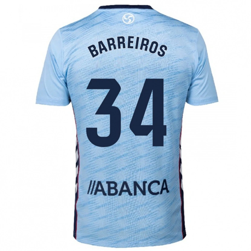 Danxen Hombre Camiseta Iago Barreiros #34 Celeste Rojo 1ª Equipación 2025/26 La Camisa México
