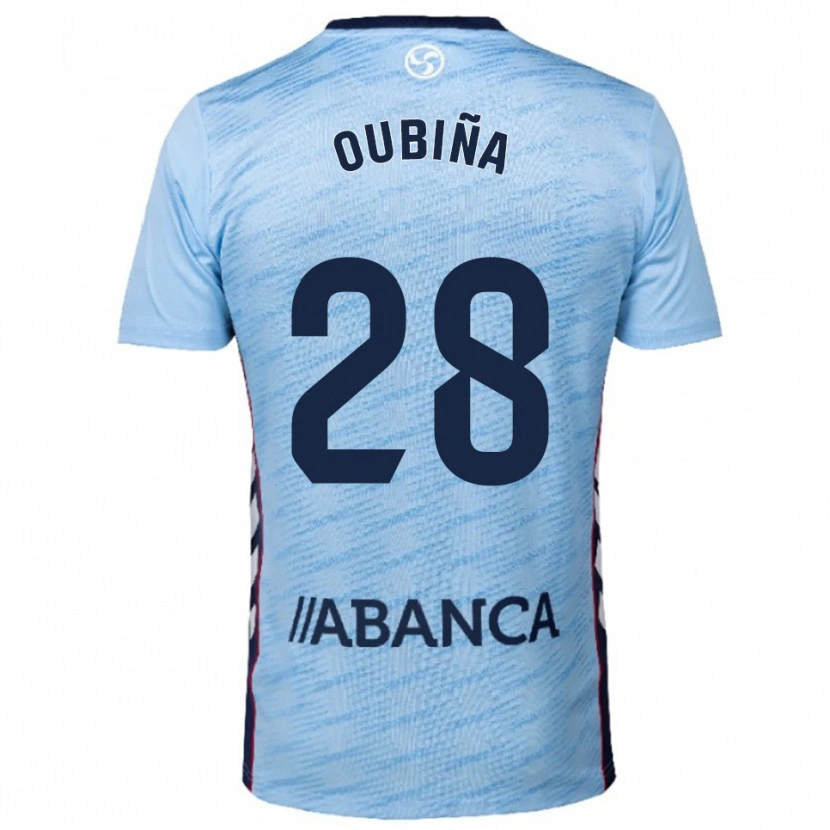 Danxen Hombre Camiseta Jimena Oubiña #28 Celeste Rojo 1ª Equipación 2025/26 La Camisa México